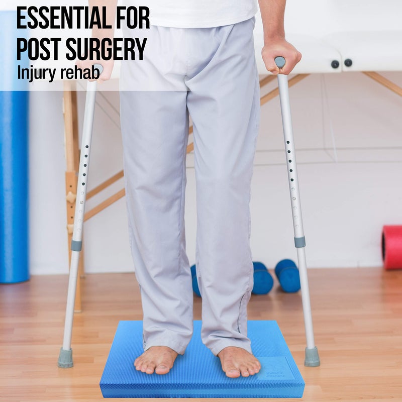 pete's choice XL Foam Balance Pad | FREE Stretching Strap & BONUS eBook | Extra Large Balance Pads for Physical Therapy Rehab & Ankle Recovery, Lower Back/Knee Pain | X Large Wobble Board Cushion for Strength - Image 4